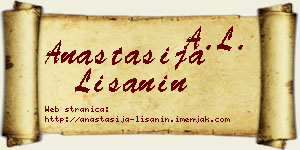 Anastasija Lišanin vizit kartica